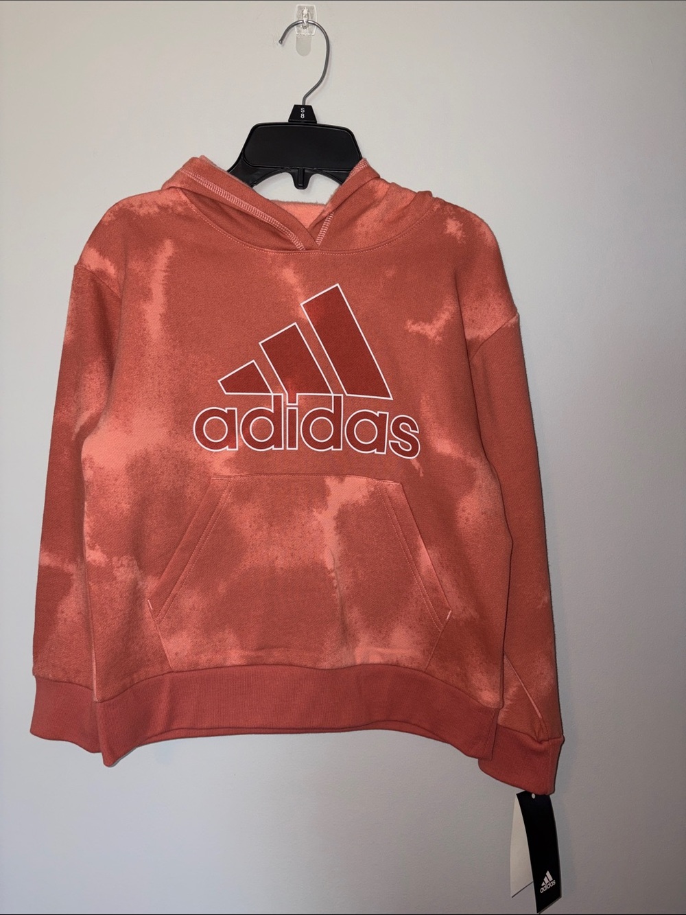 NWT adidas Kids Hoodie in Rust Orange Tie-Dye